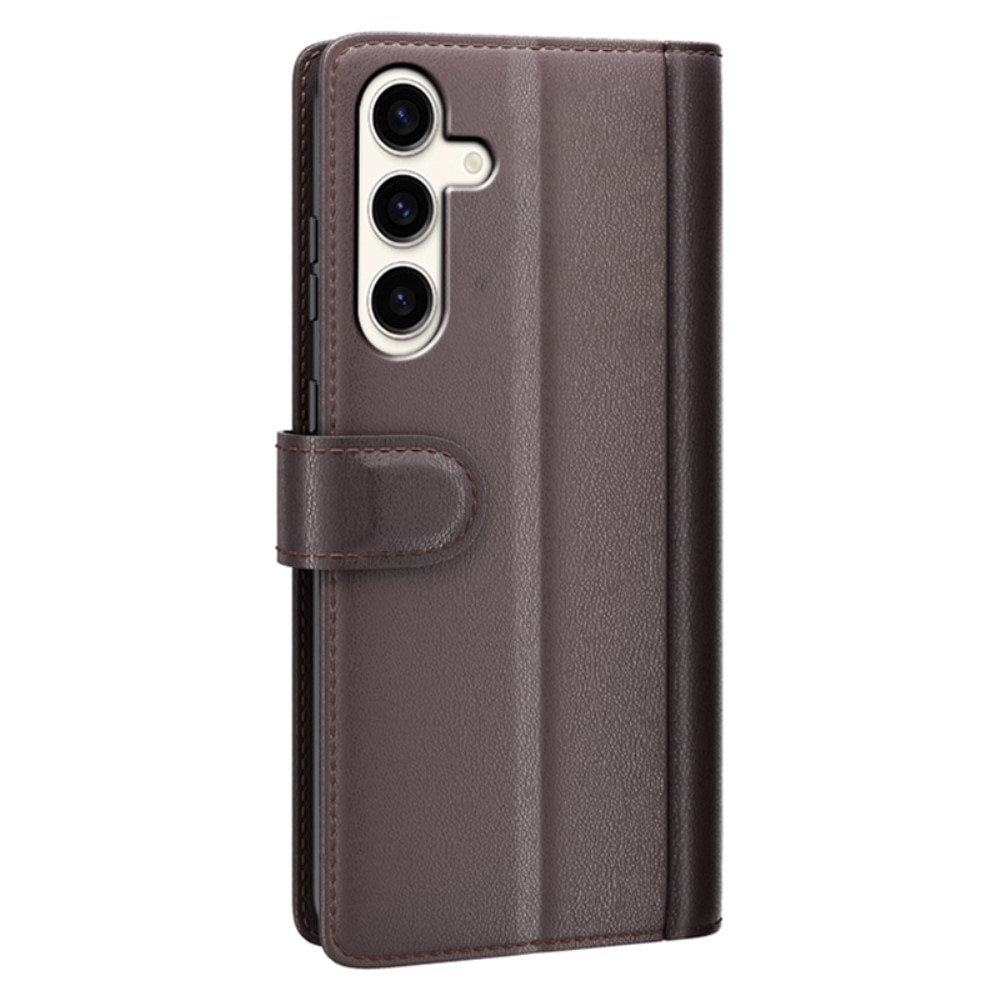 Samsung Galaxy S24 Plus Plånboksfodral i Äkta Läder, brun