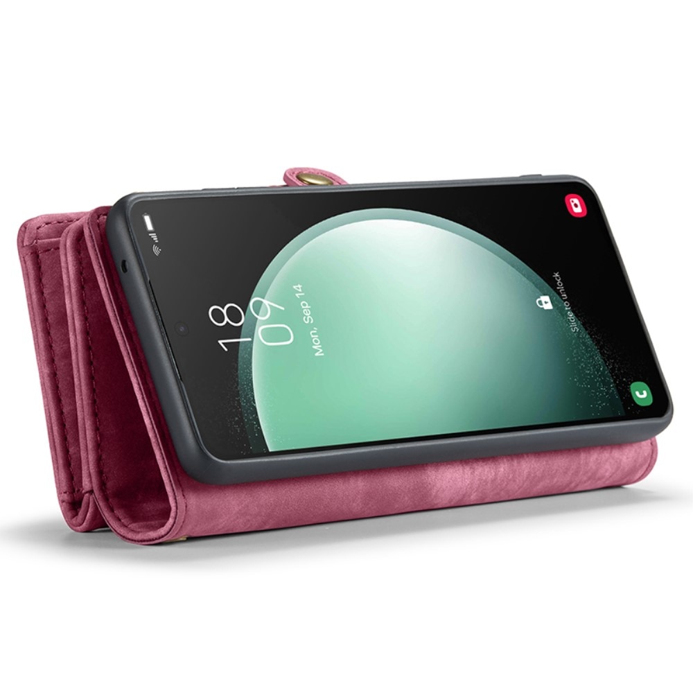 Samsung Galaxy S23 FE Rymligt plånboksfodral med många kortfack, röd