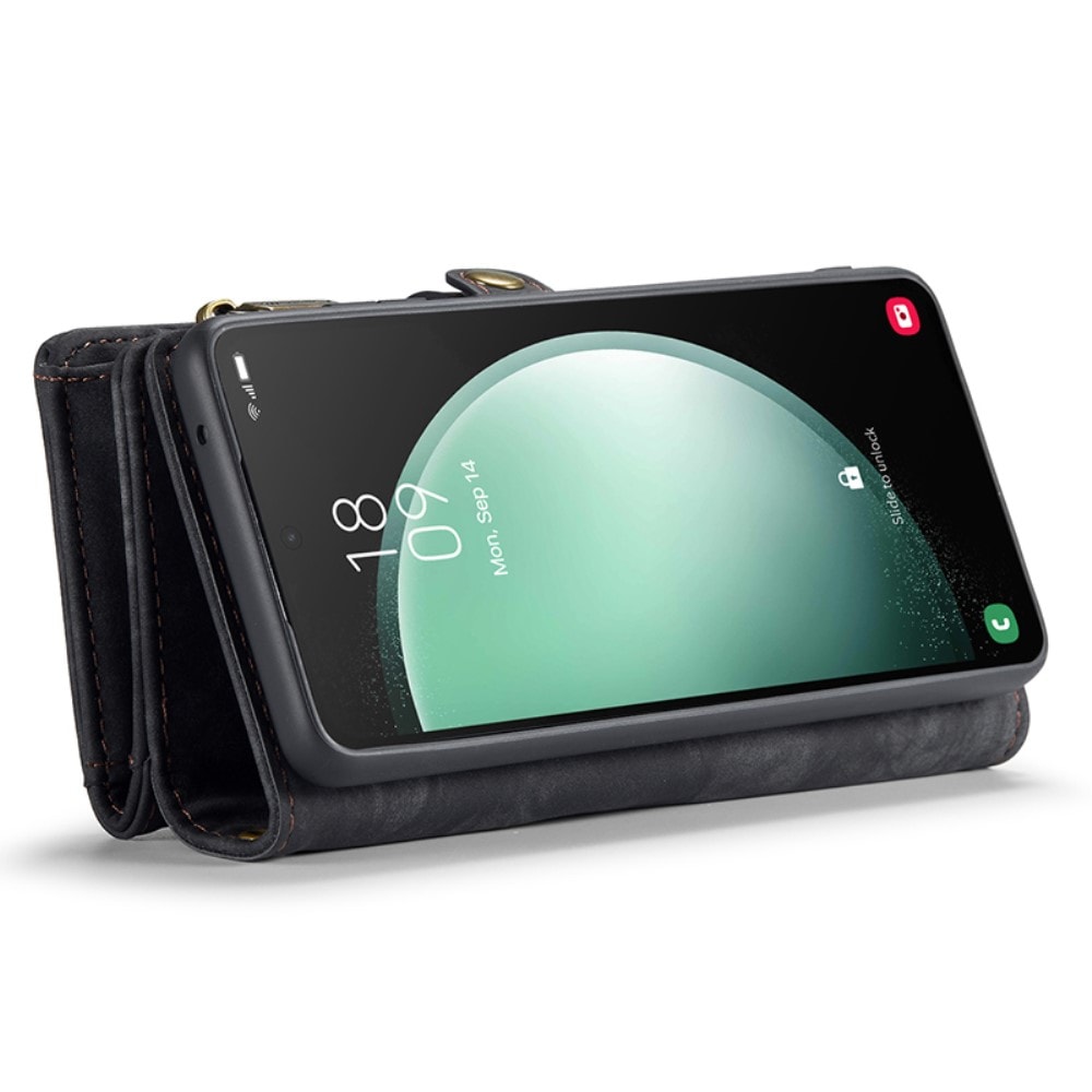 Samsung Galaxy S23 FE Rymligt plånboksfodral med många kortfack, Grå