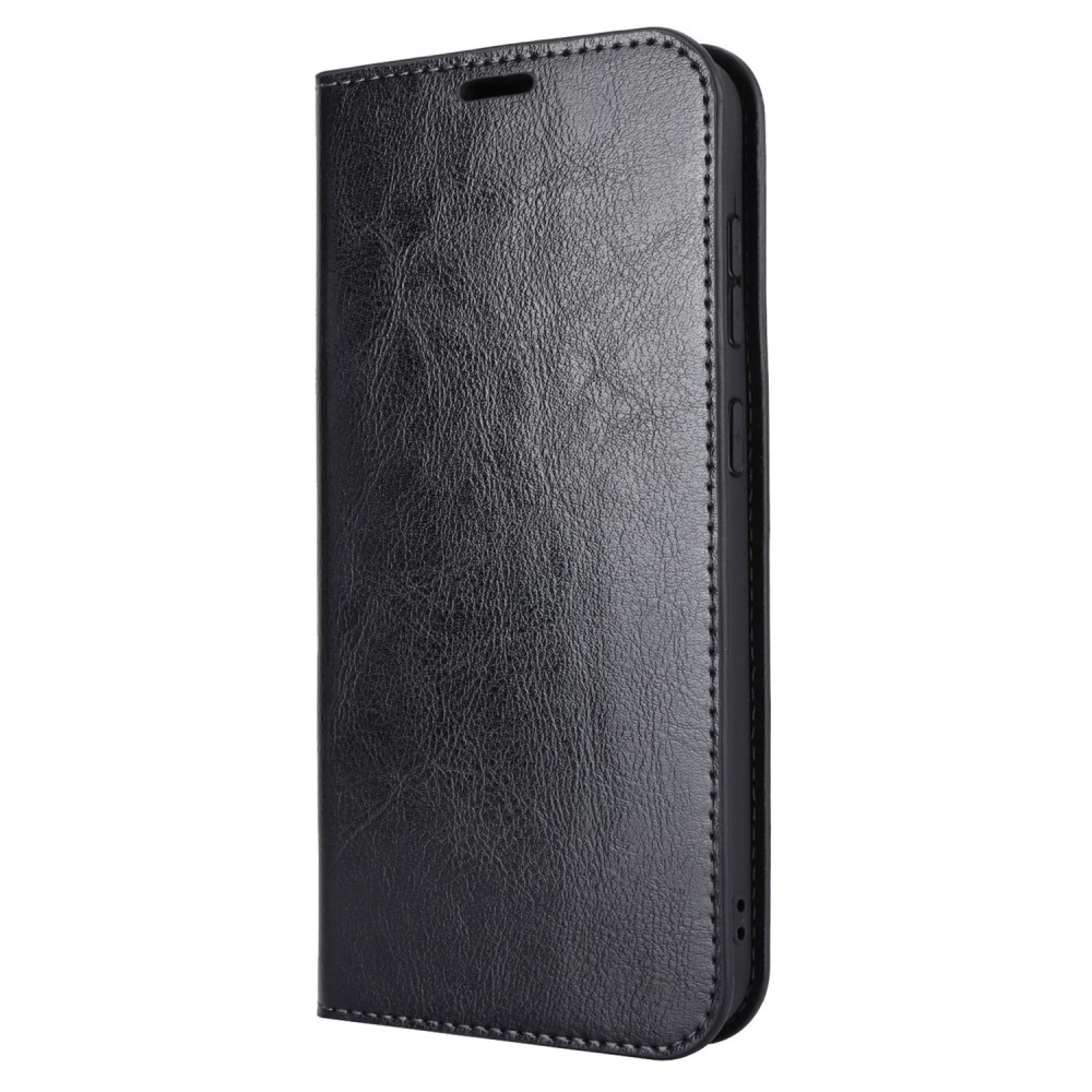 Samsung Galaxy S23 FE Smidigt mobilfodral i äkta läder, svart