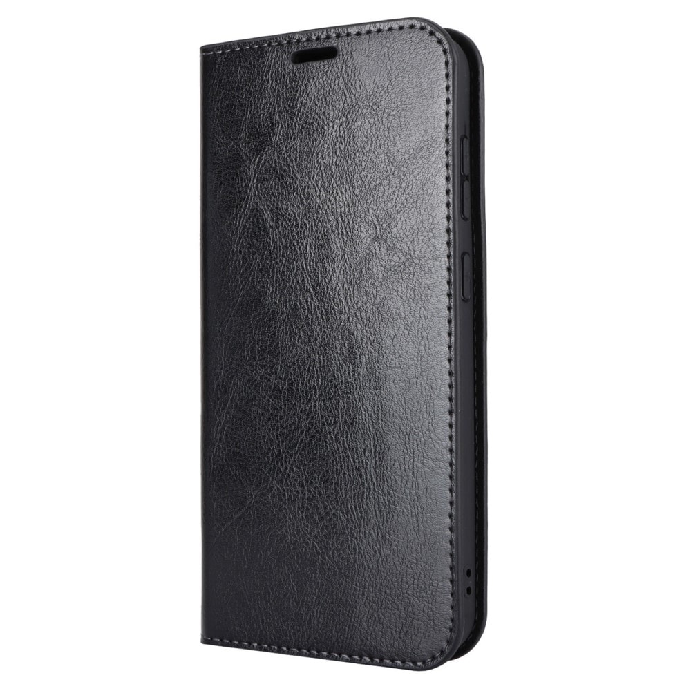 Samsung Galaxy S23 FE Smidigt mobilfodral i äkta läder, Svart