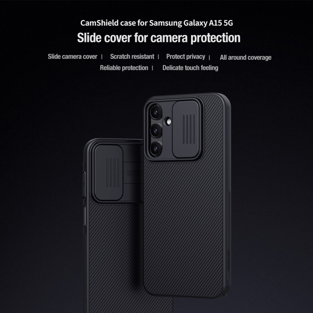 Samsung Galaxy A15 Skal med kameraskydd - CamShield, Svart