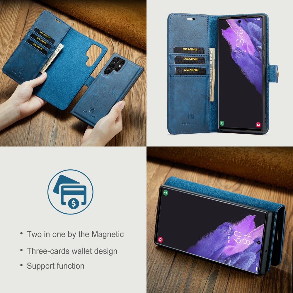 Samsung Galaxy S24 Ultra Plånboksfodral med avtagbart skal, Blue