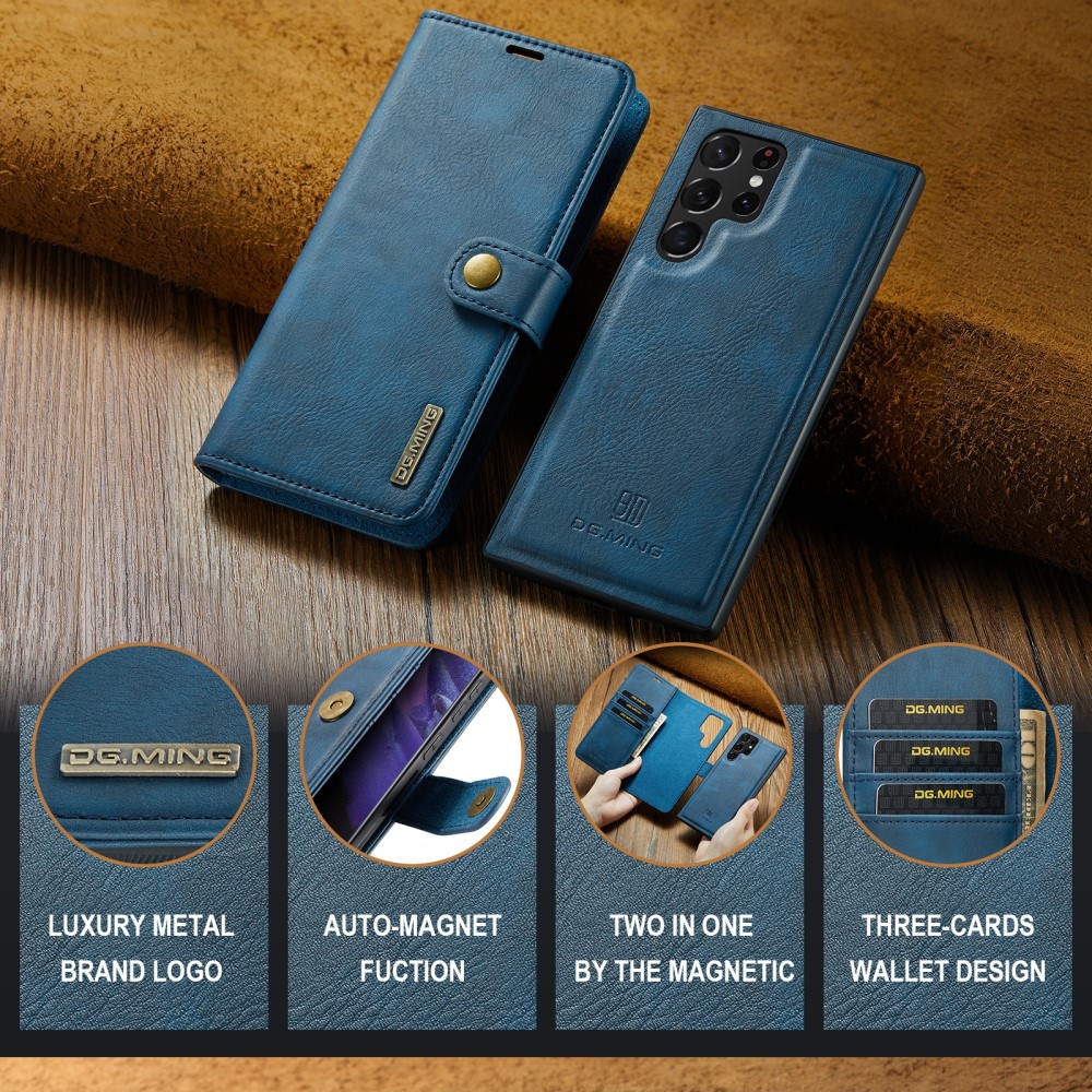Samsung Galaxy S24 Ultra Plånboksfodral med avtagbart skal, Blue