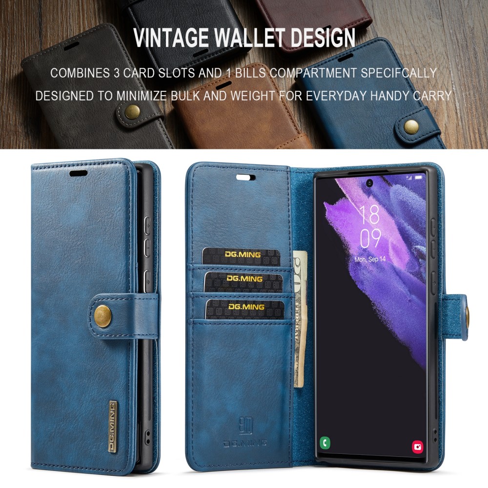 Samsung Galaxy S24 Ultra Plånboksfodral med avtagbart skal, Blue