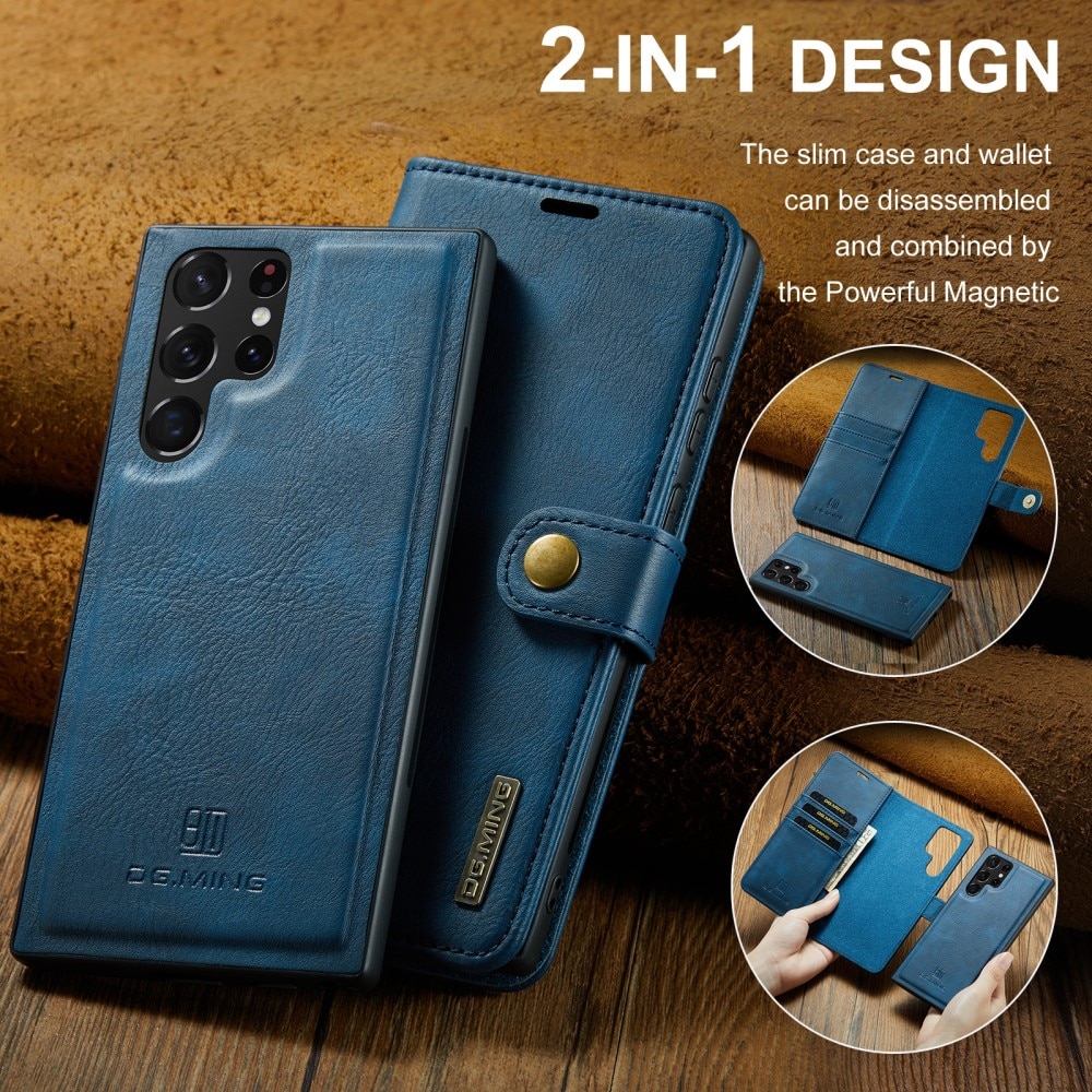 Samsung Galaxy S24 Ultra Plånboksfodral med avtagbart skal, blå