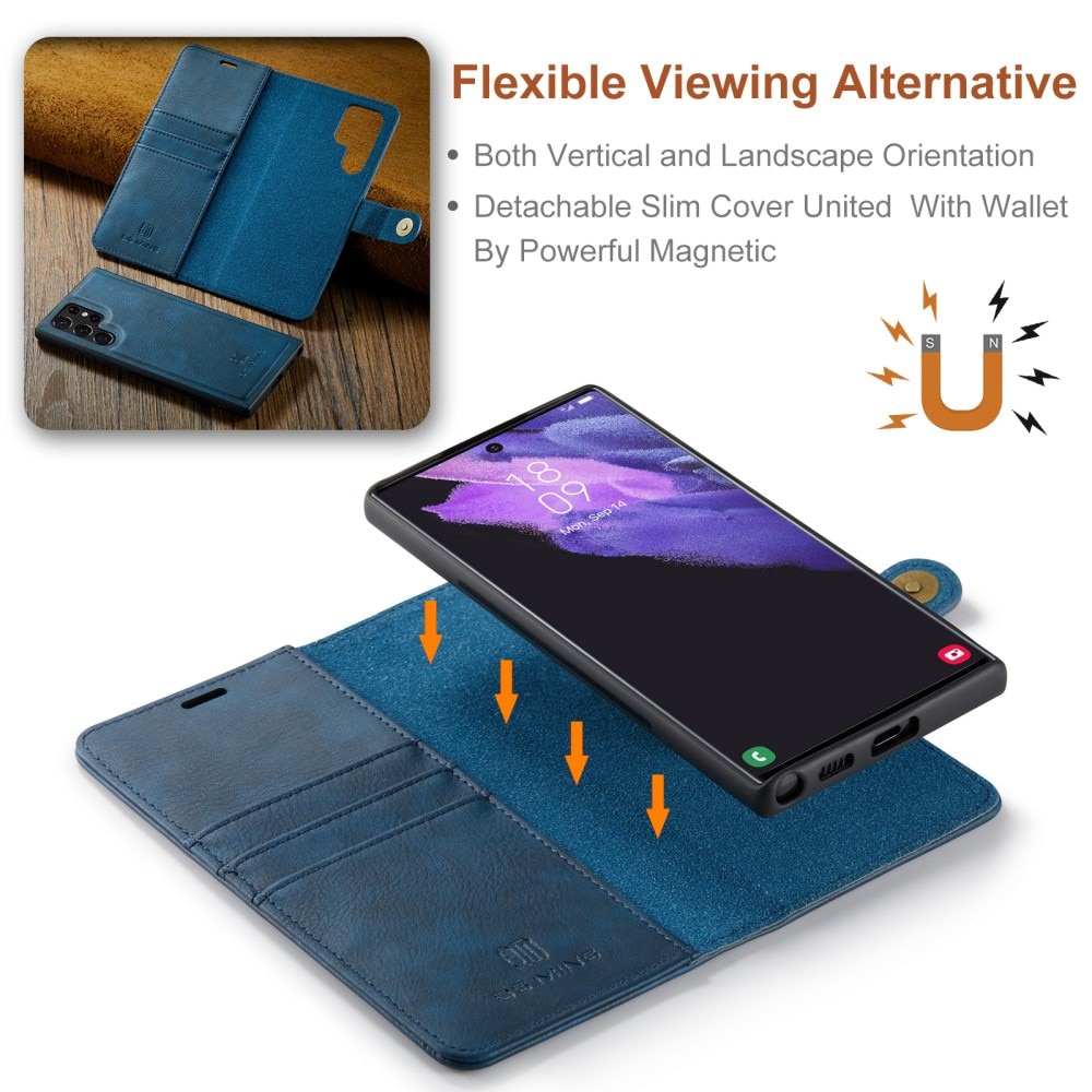 Samsung Galaxy S24 Ultra Plånboksfodral med avtagbart skal, Blue