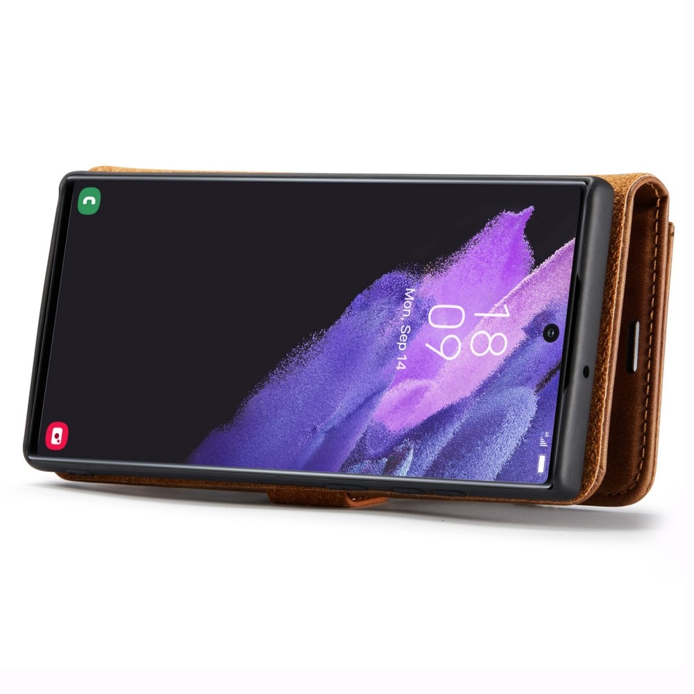 Samsung Galaxy S24 Ultra Plånboksfodral med avtagbart skal, cognac