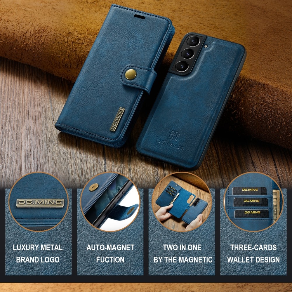 Samsung Galaxy S24 Plånboksfodral med avtagbart skal, blå