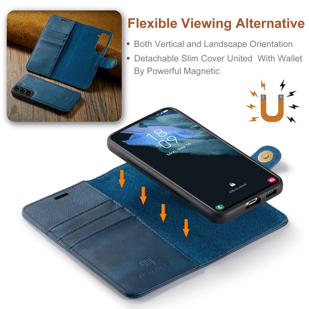 Samsung Galaxy S24 Plånboksfodral med avtagbart skal, blå