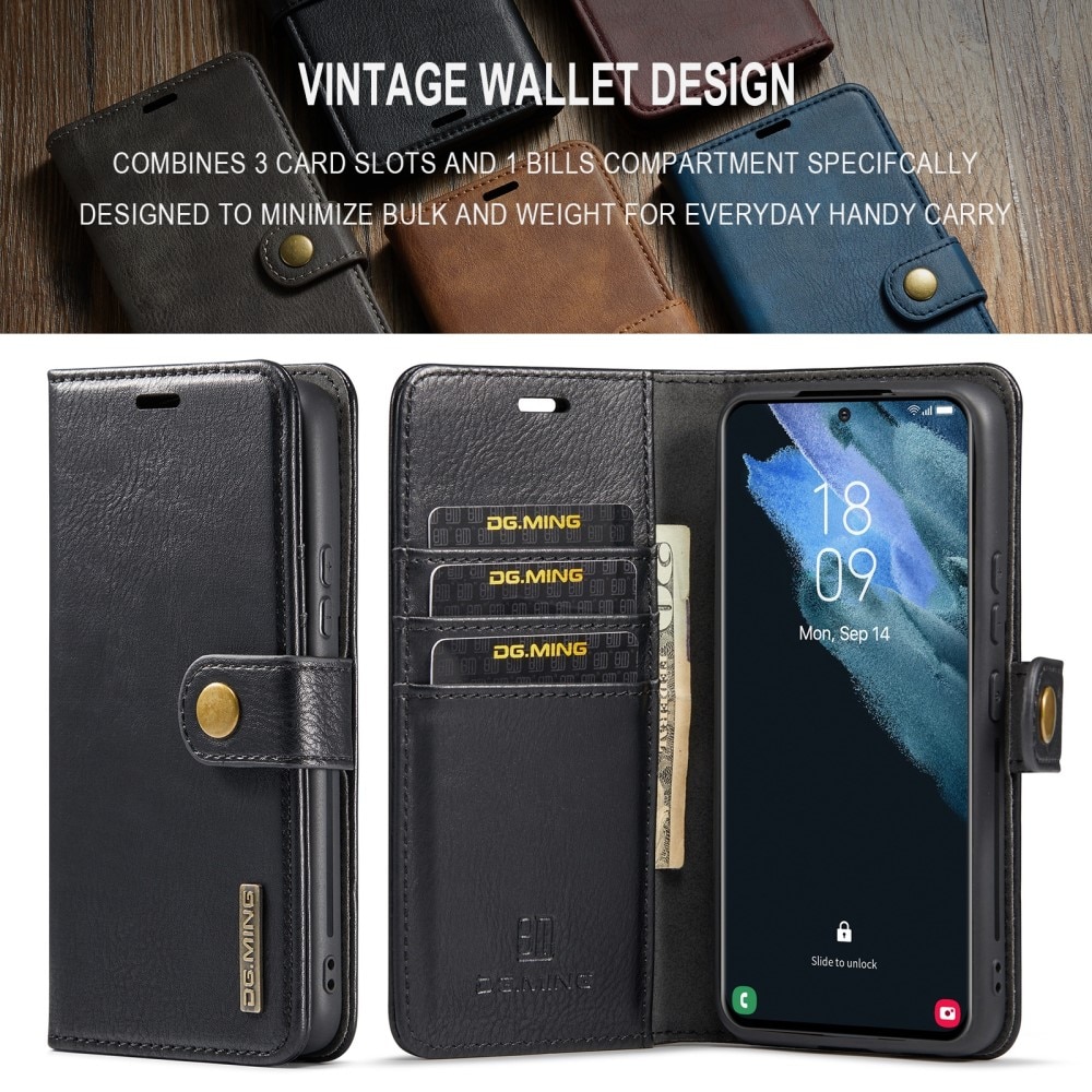 Samsung Galaxy S24 Plånboksfodral med avtagbart skal, svart