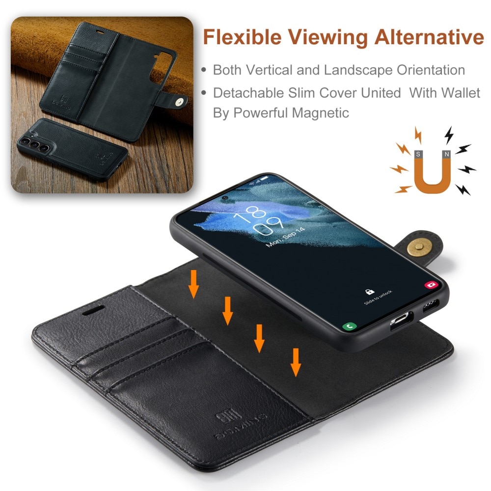 Samsung Galaxy S24 Plånboksfodral med avtagbart skal, svart