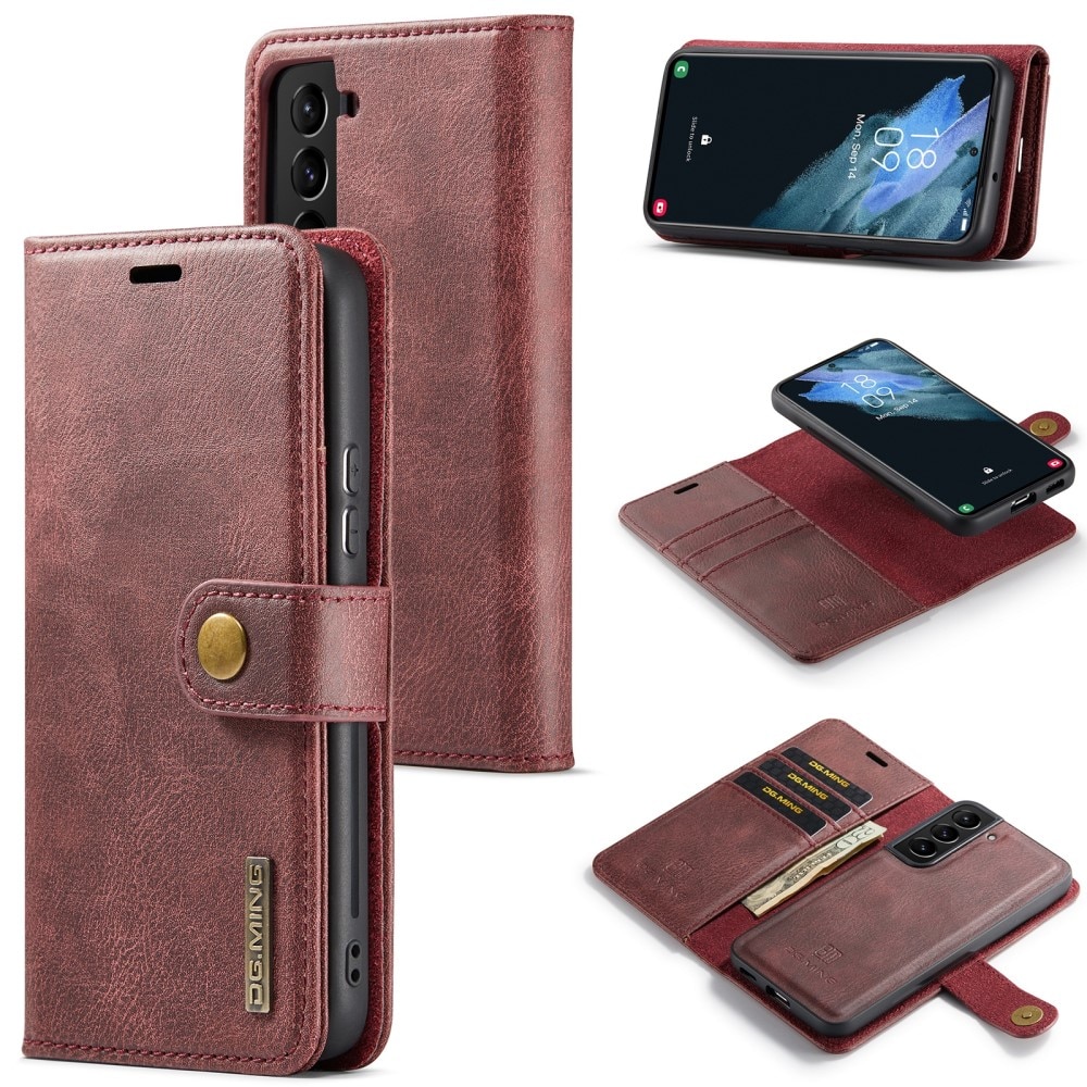 Samsung Galaxy S24 Plus Plånboksfodral med avtagbart skal, röd