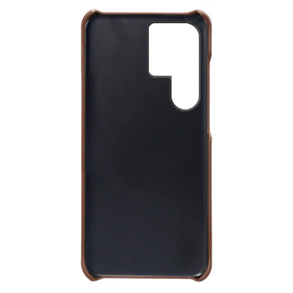 Samsung Galaxy S24 Ultra Snyggt skal med 2 kortfack, Brun