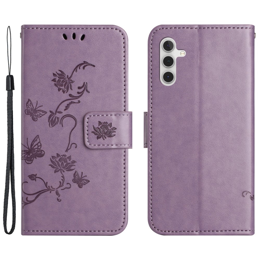 Samsung Galaxy A35 Mobilfodral med fjärilar, lila