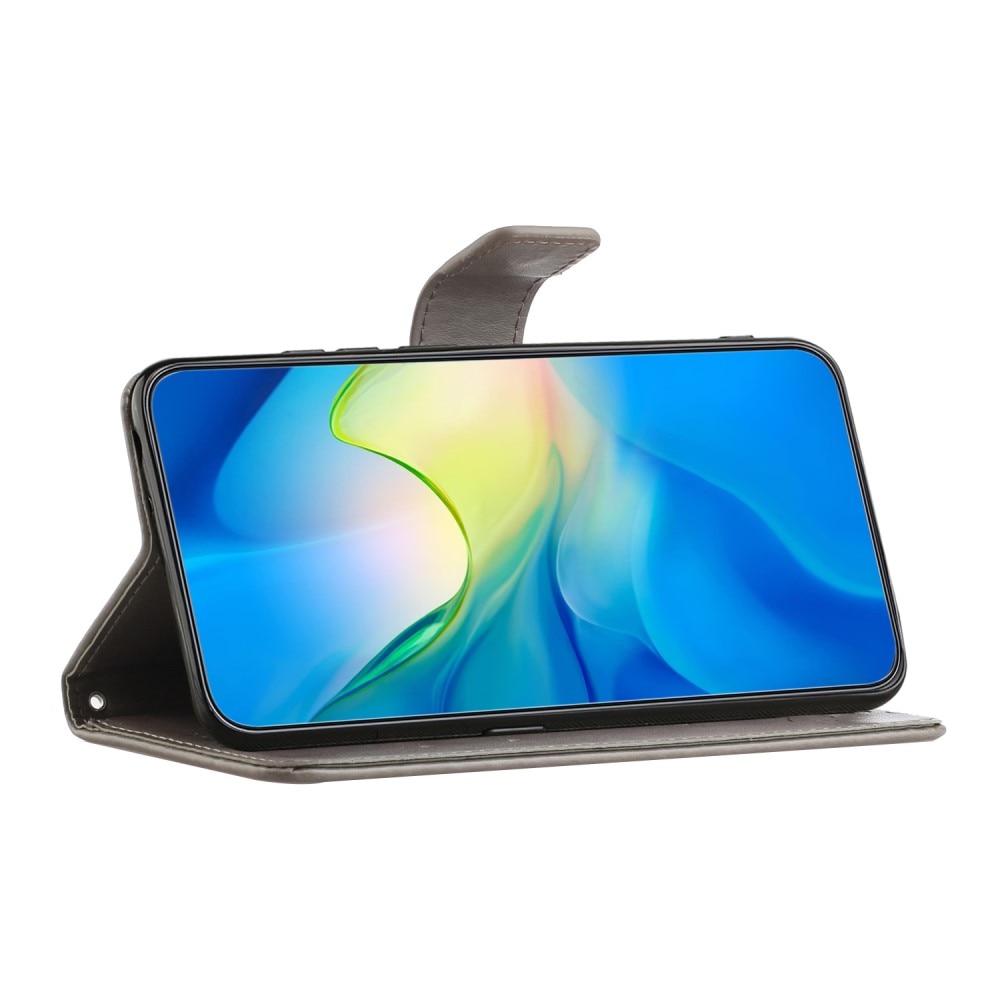 Samsung Galaxy A35 Mobilfodral med fjärilar, grå