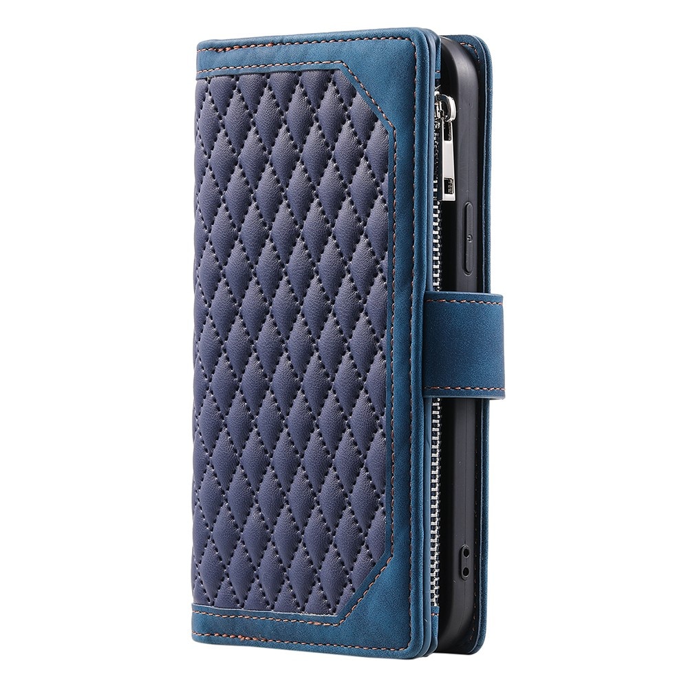 Samsung Galaxy A55 Quiltad plånboksväska, blå
