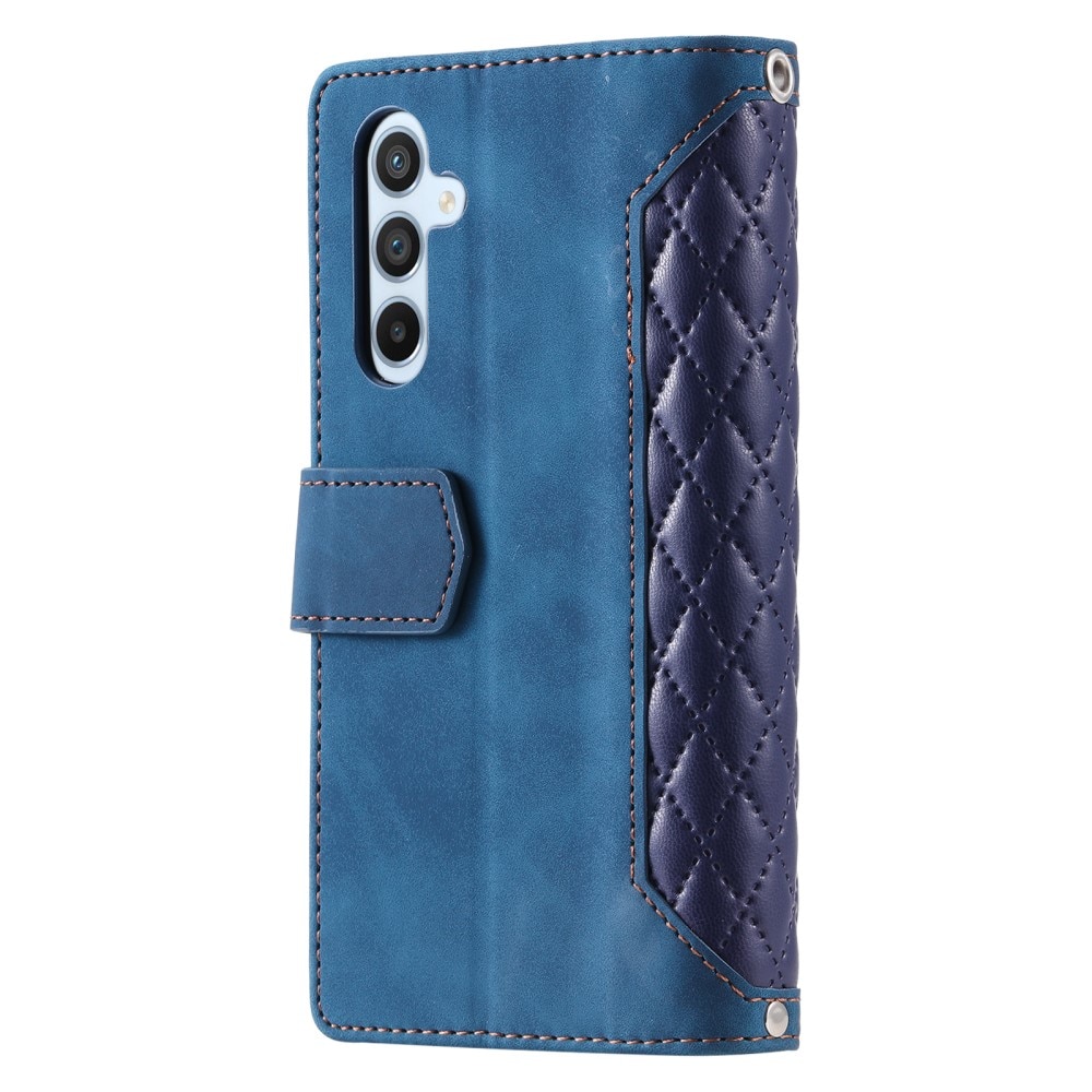 Samsung Galaxy A55 Quiltad plånboksväska, blå