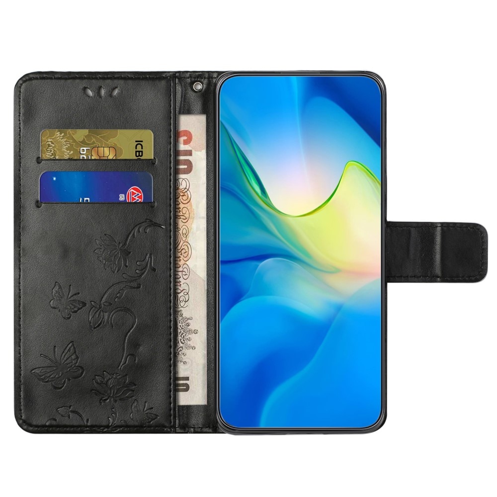 Samsung Galaxy A55 Mobilfodral med fjärilar, svart