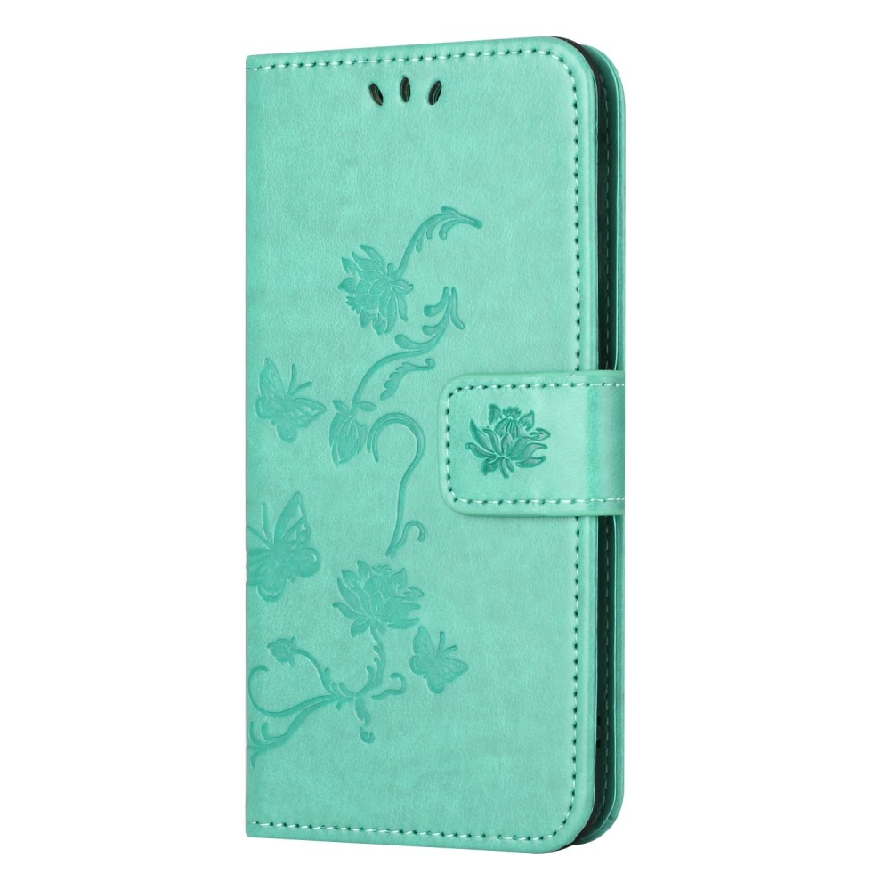Samsung Galaxy A55 Mobilfodral med fjärilar, grön