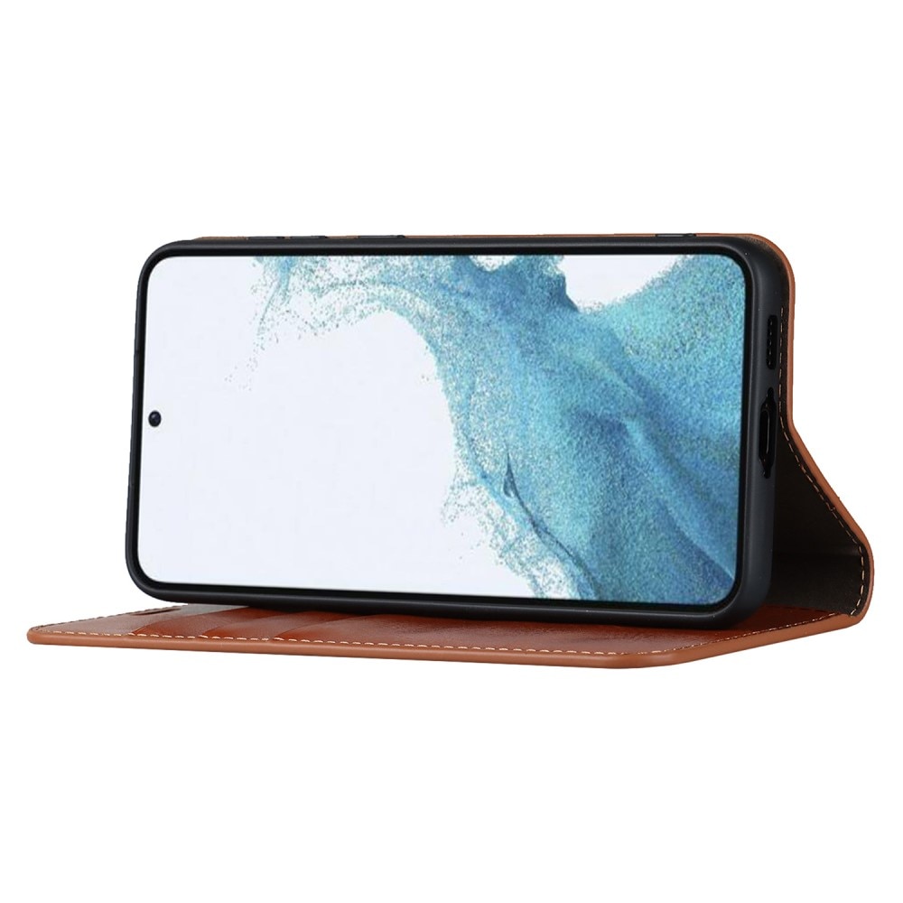 Samsung Galaxy S23 Smidigt mobilfodral i äkta läder, brun