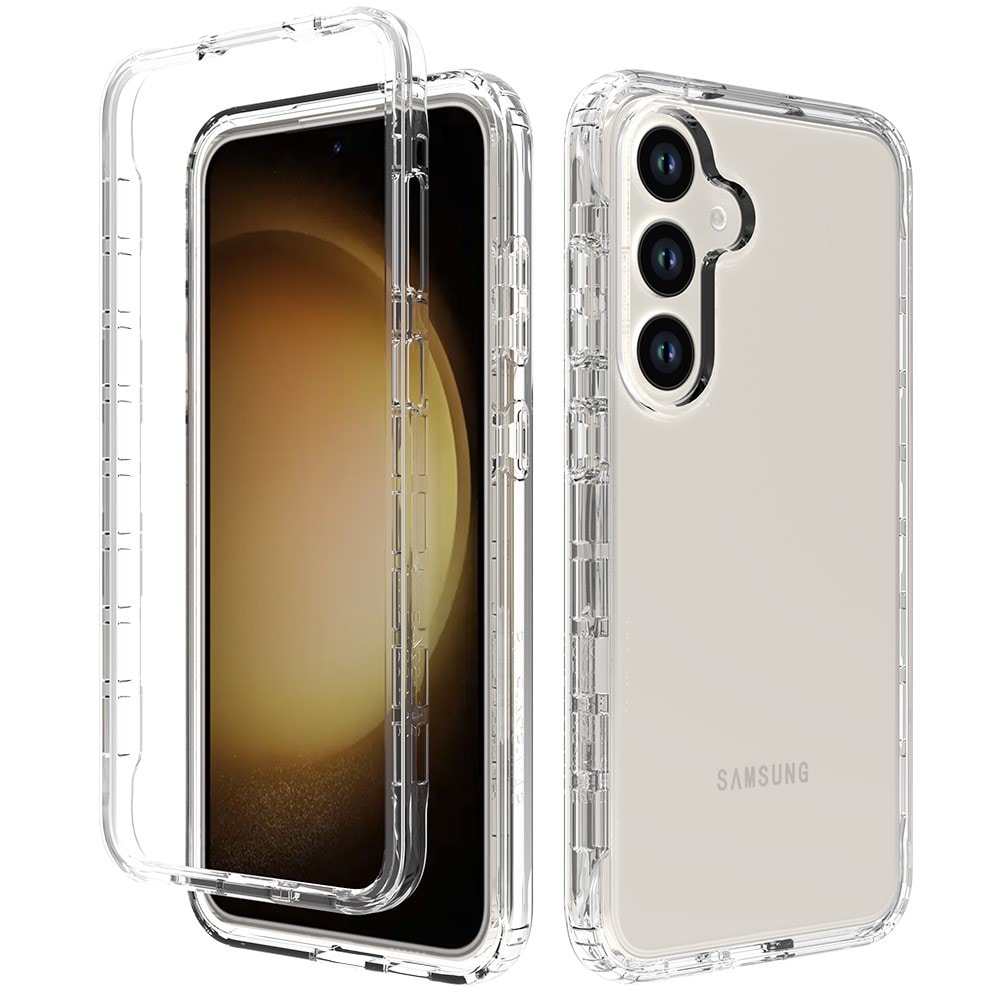 Samsung Galaxy S24 Stöttåligt mobilskal med skyddsram, Genomskinlig