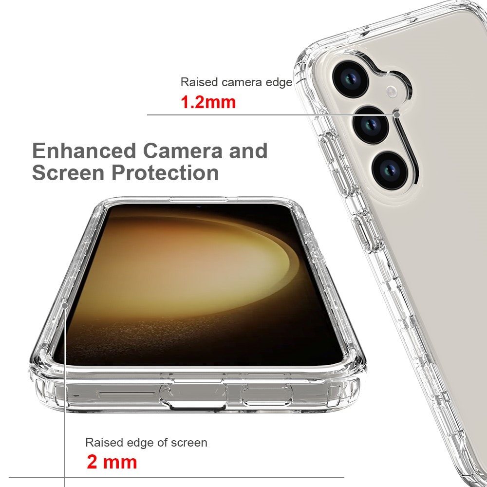 Samsung Galaxy S24 Stöttåligt mobilskal med skyddsram, Genomskinlig