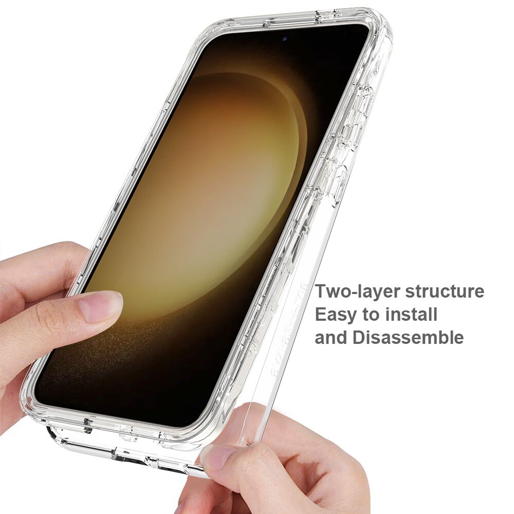 Samsung Galaxy S24 Stöttåligt mobilskal med skyddsram, Genomskinlig