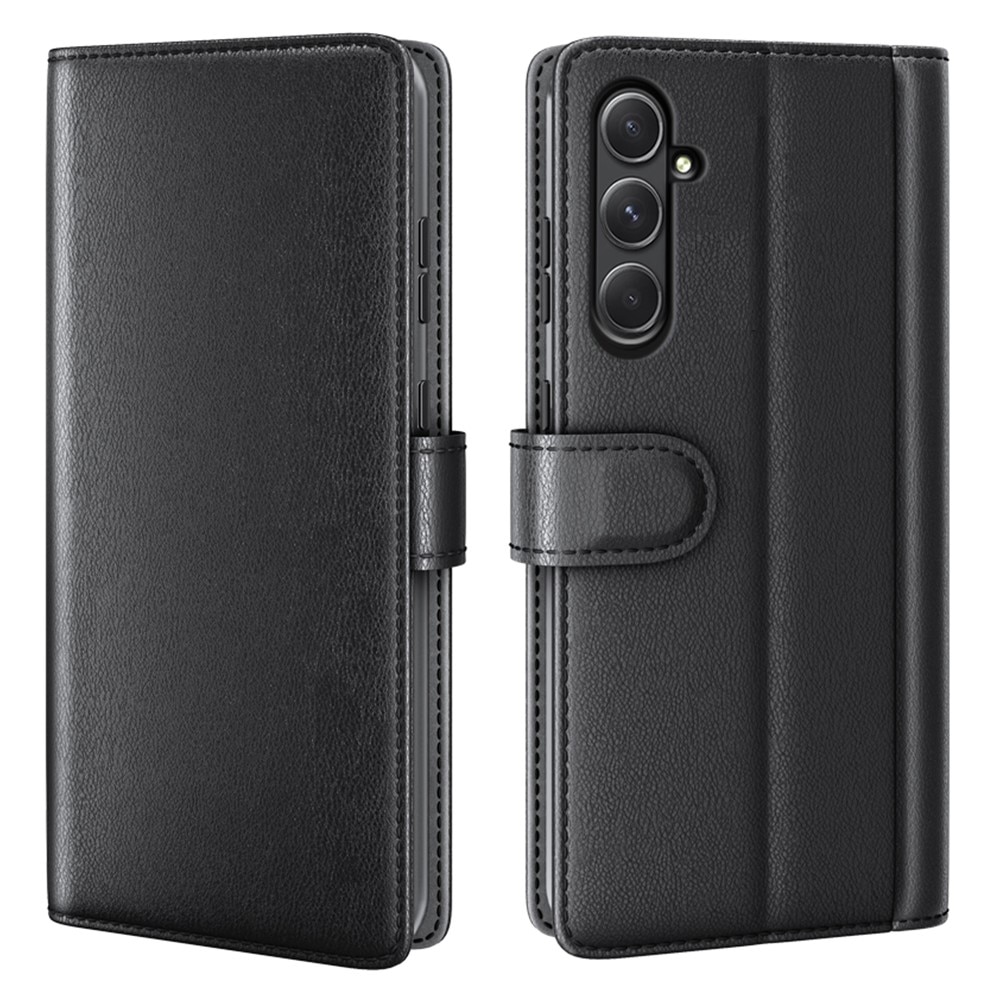 Samsung Galaxy A55 Plånboksfodral i Äkta Läder, svart