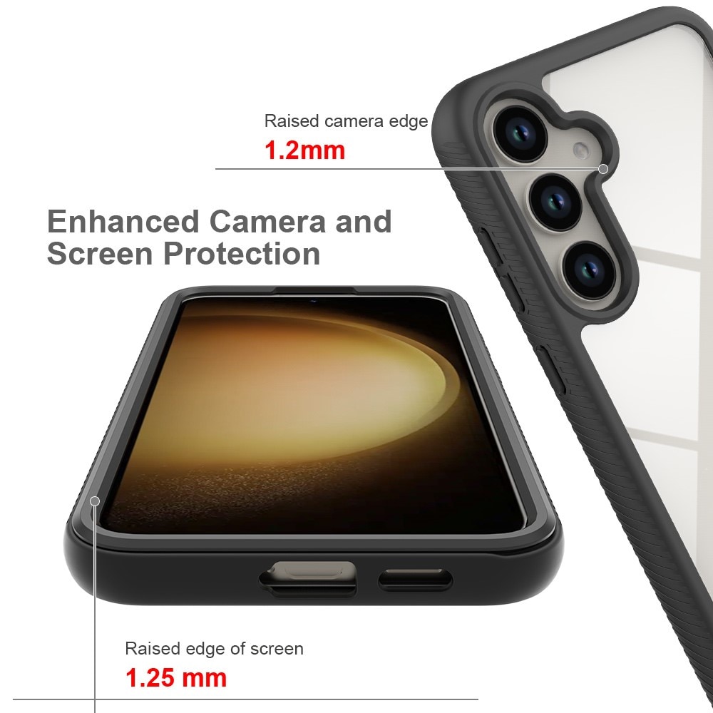 Samsung Galaxy S24 Plus Stöttåligt mobilskal med skyddsram Svart