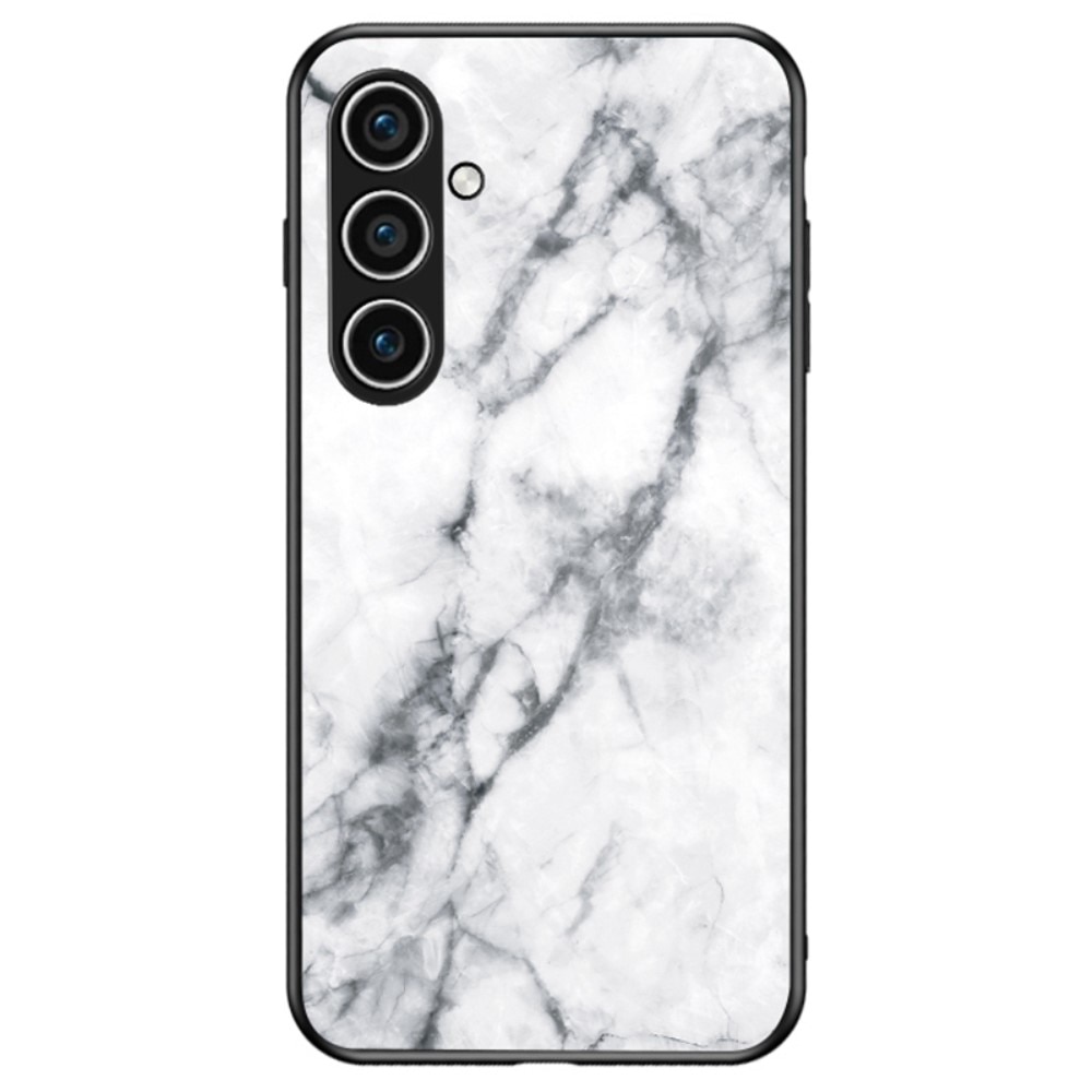 Samsung Galaxy S24 Mobilskal med baksida av glas, vit marmor