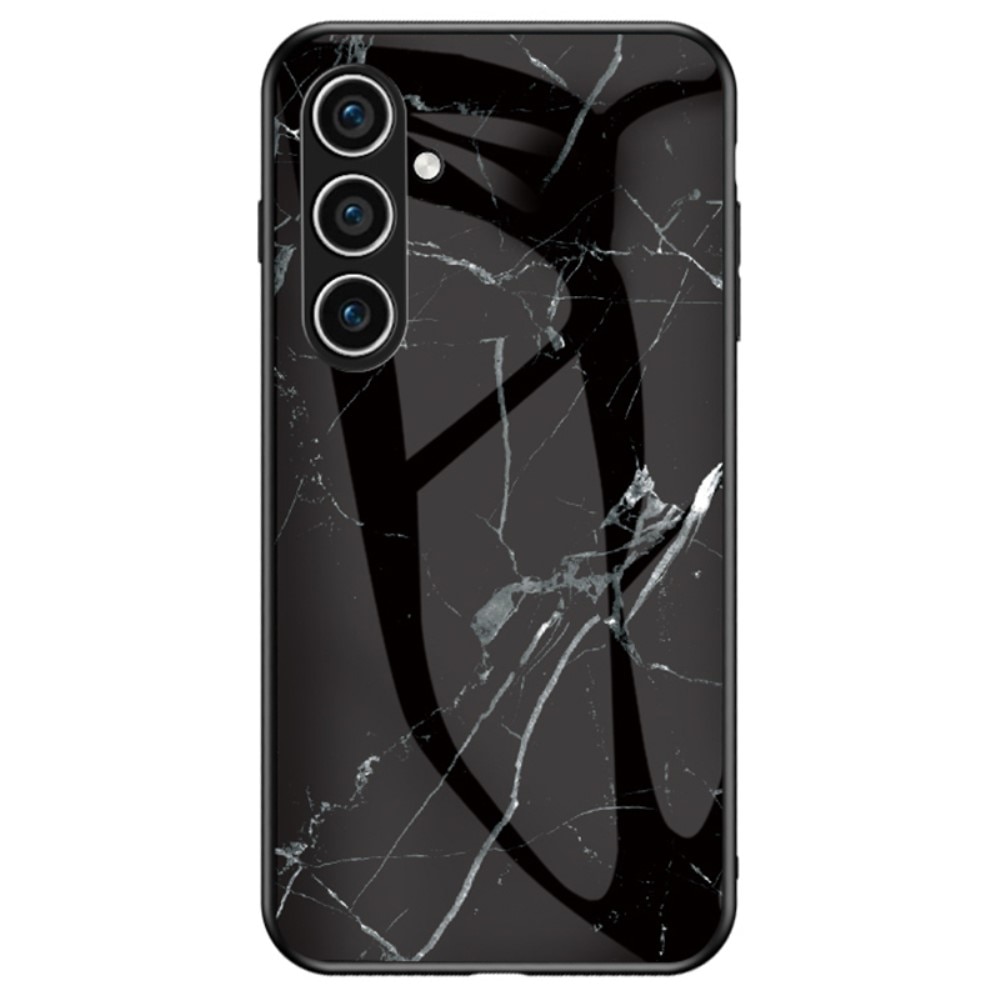 Samsung Galaxy S24 Mobilskal med baksida av glas, svart marmor