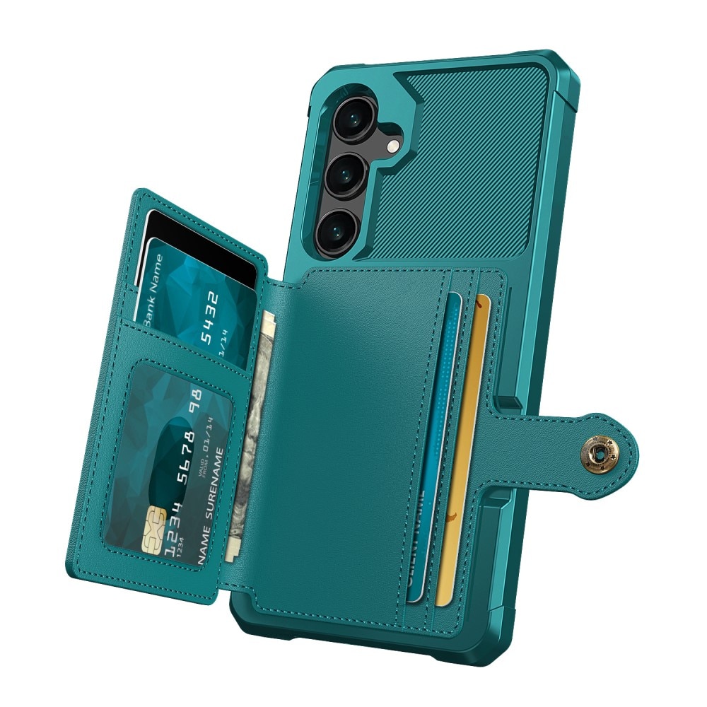 Samsung Galaxy S24 Plus Stöttåligt Mobilskal med Plånbok, grön