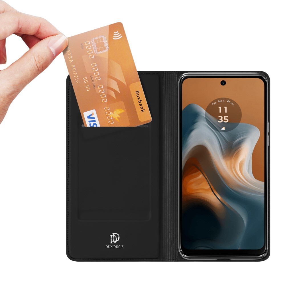Motorola Moto G34 Slimmat mobilfodral, Svart