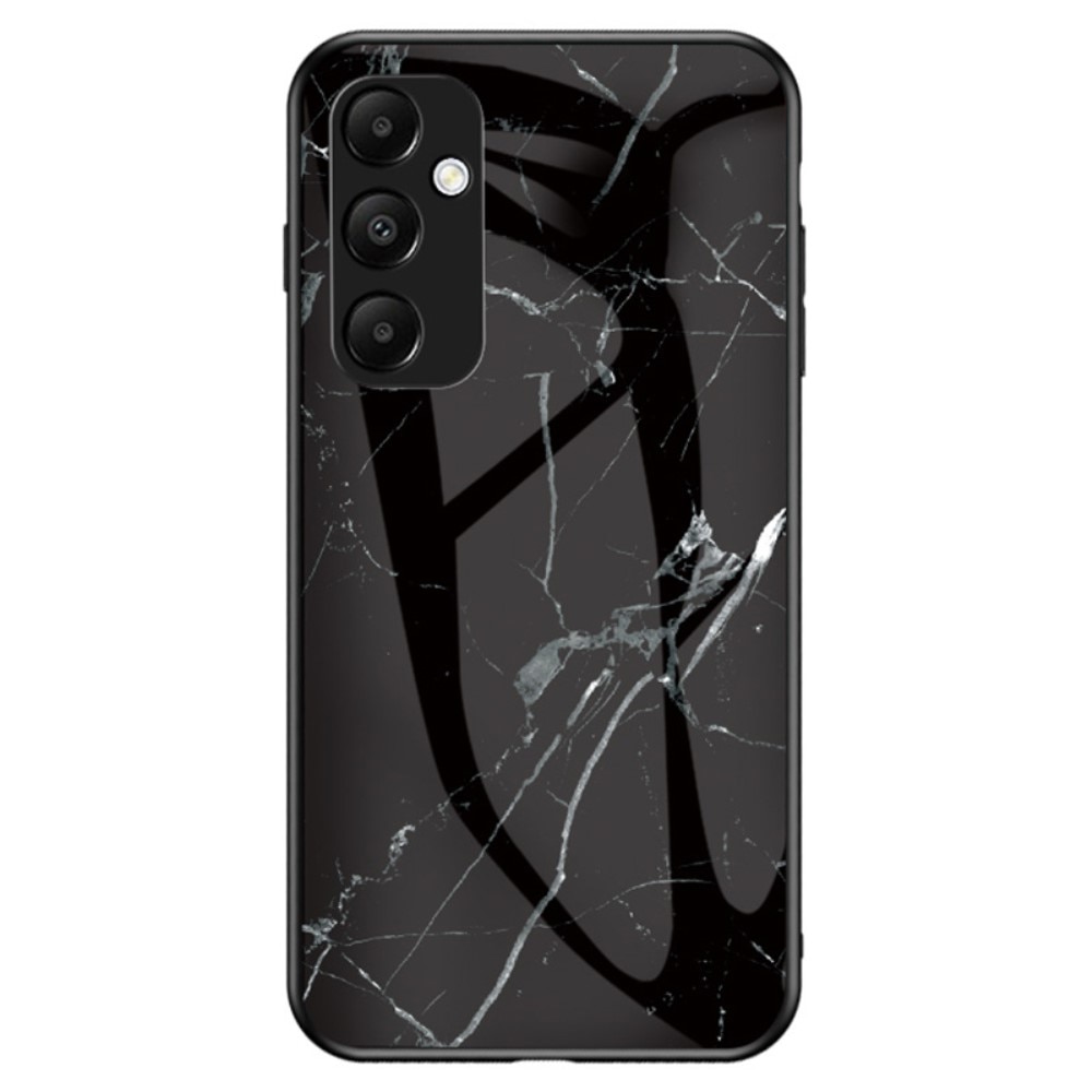 Samsung Galaxy A55 Mobilskal med baksida av glas, svart marmor