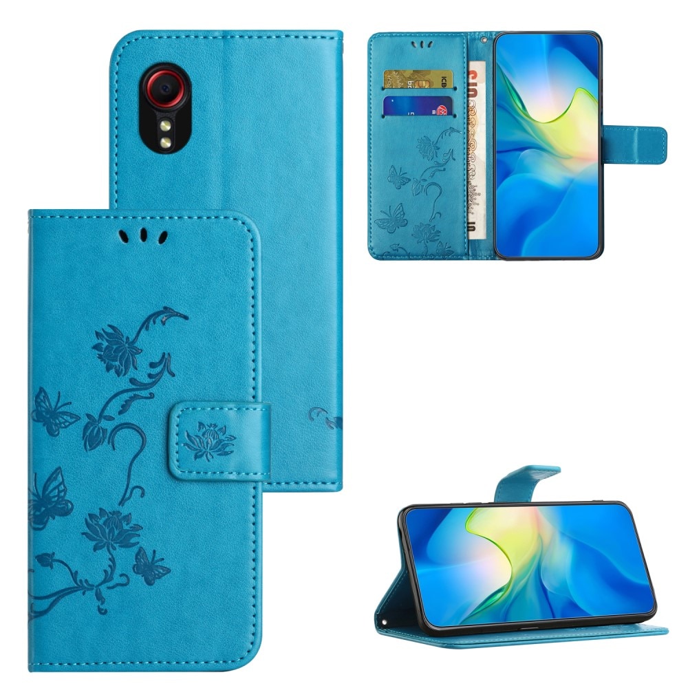 Samsung Galaxy Xcover 7 Mobilfodral med fjärilar, blå