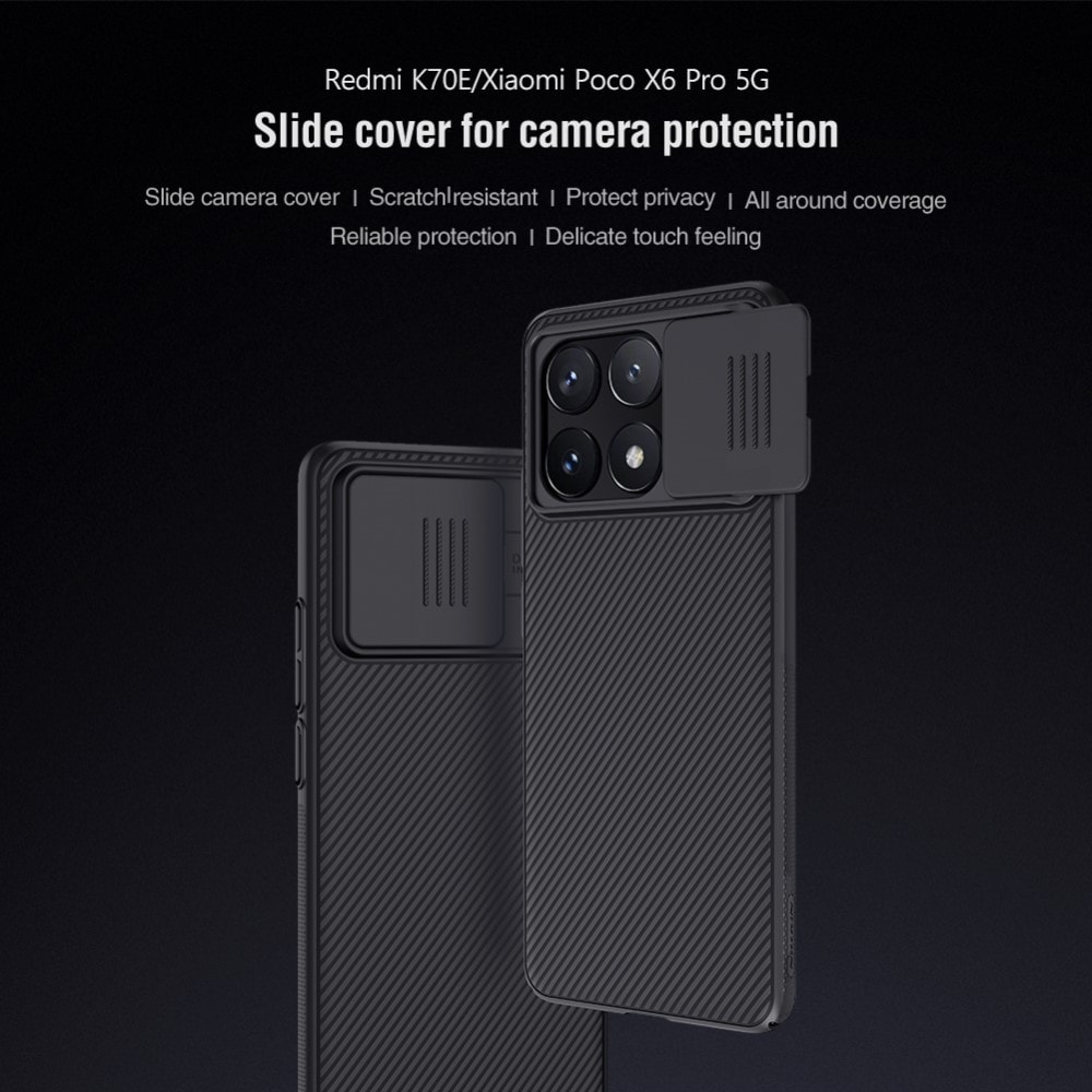 Xiaomi Poco X6 Pro Skal med kameraskydd - CamShield, svart