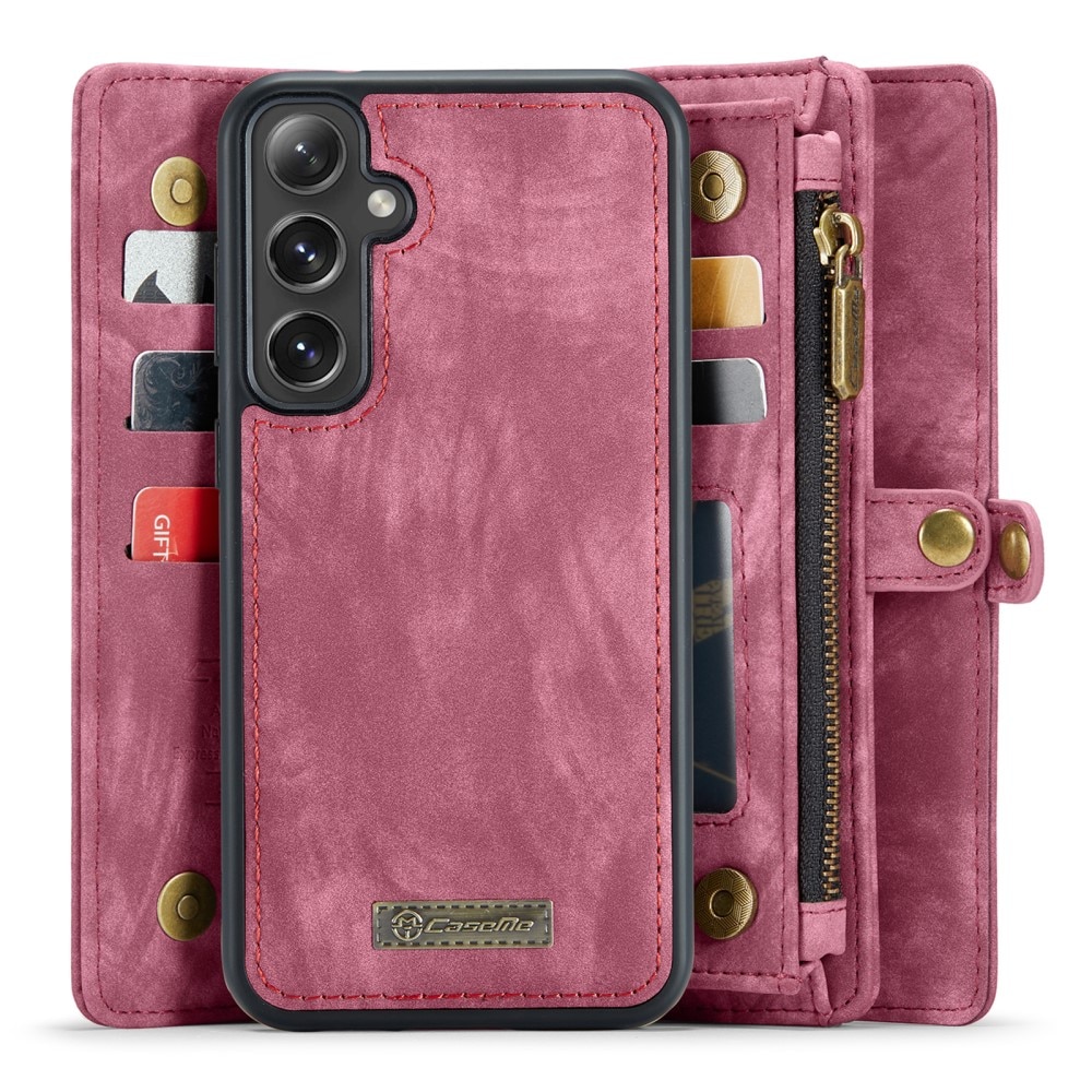 Samsung Galaxy S24 Rymligt plånboksfodral med många kortfack, röd