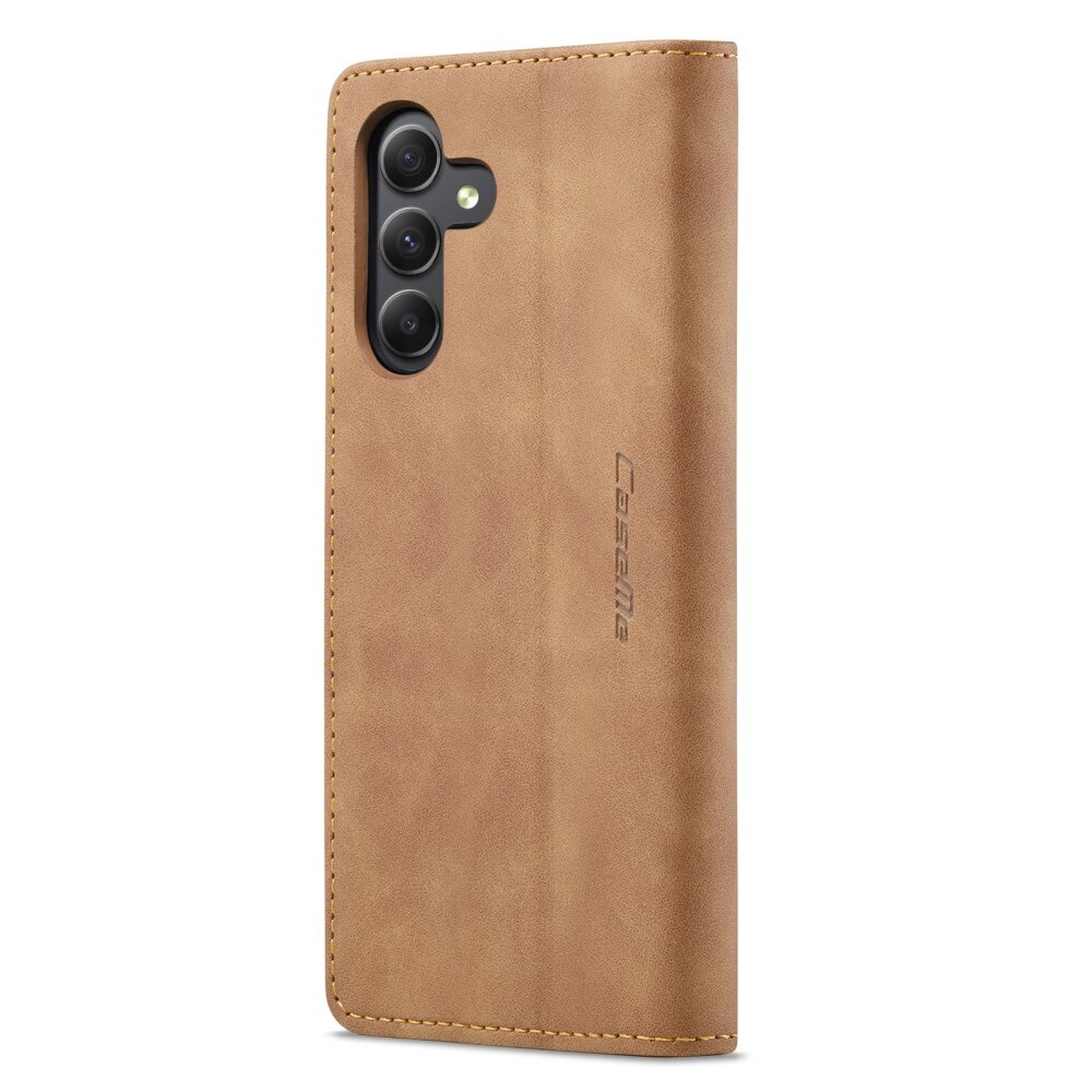 Samsung Galaxy A15 Slimmat plånboksfodral, Brun