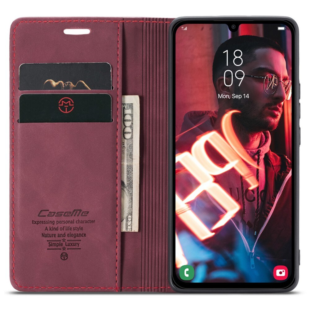 Samsung Galaxy A15 Slimmat plånboksfodral, Röd