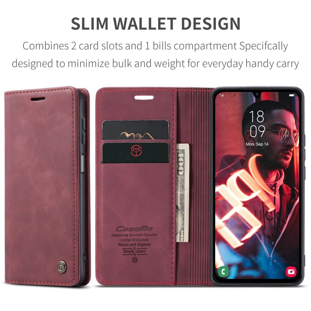 Samsung Galaxy A15 Slimmat plånboksfodral, Röd