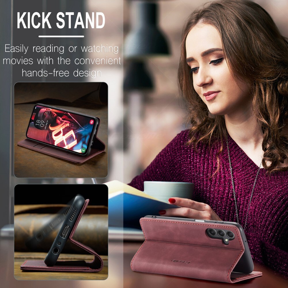 Samsung Galaxy A15 Slimmat plånboksfodral, Röd