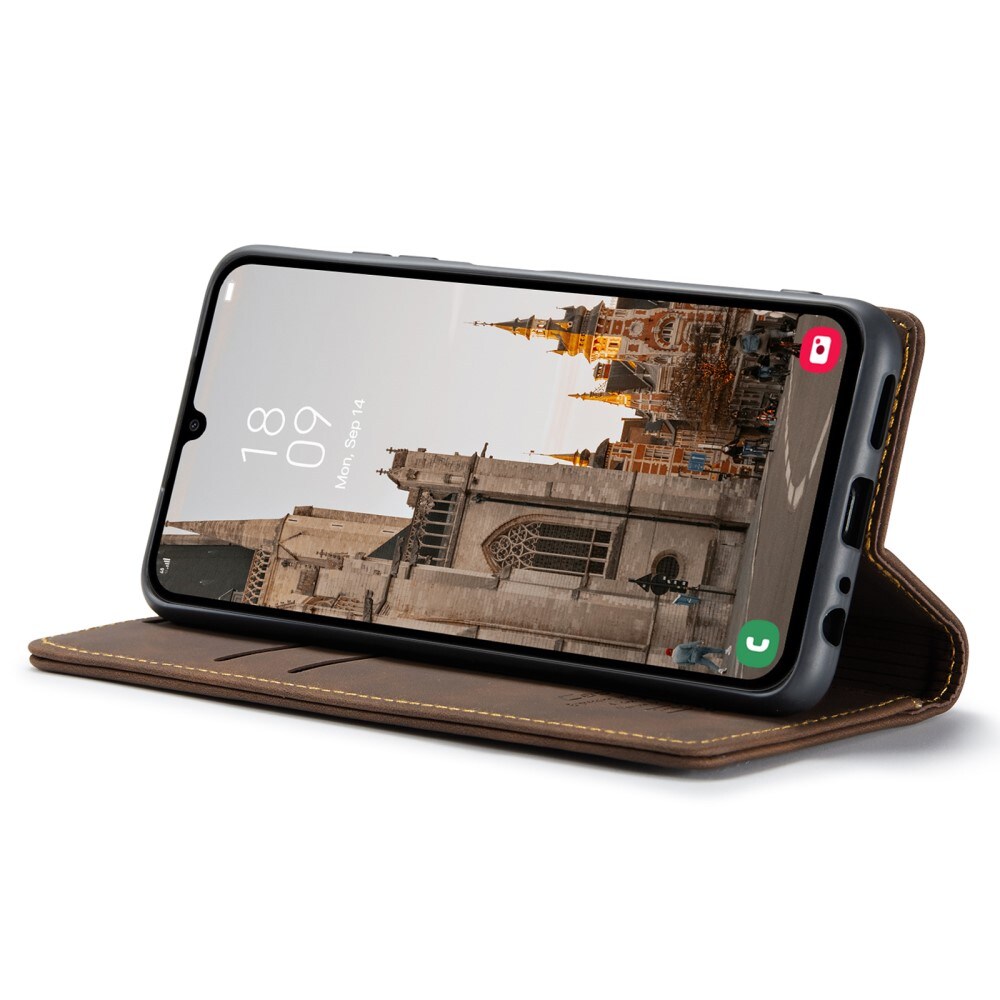 Samsung Galaxy A15 Slimmat plånboksfodral, Brun