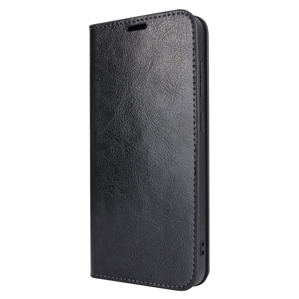 Samsung Galaxy S24 Plus Smidigt mobilfodral i äkta läder, svart