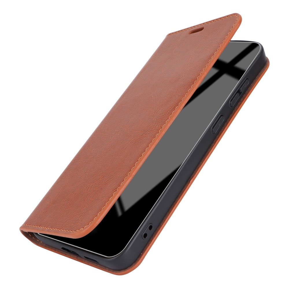 Samsung Galaxy S24 Plus Smidigt mobilfodral i äkta läder, brun
