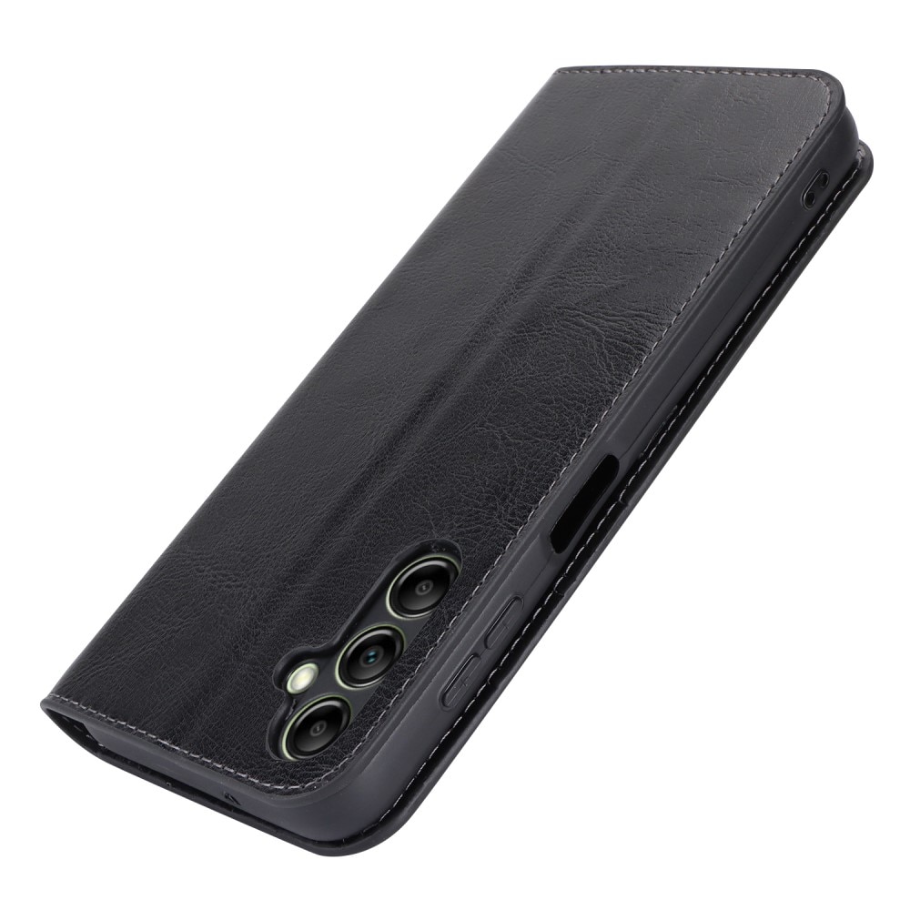 Samsung Galaxy A14 Smidigt mobilfodral i äkta läder, svart