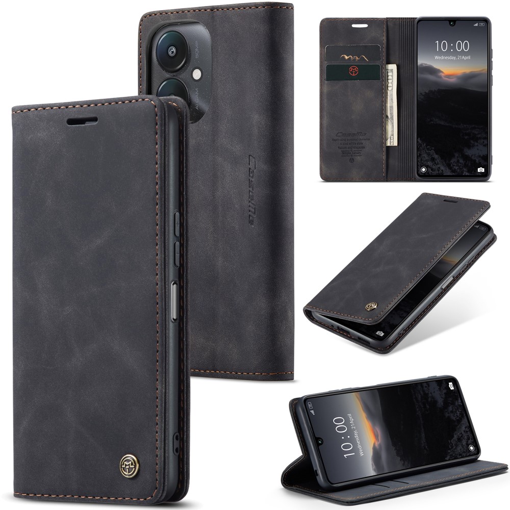 Xiaomi Redmi 13C Slimmat plånboksfodral, Svart