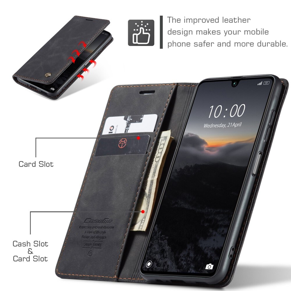Xiaomi Redmi 13C Slimmat plånboksfodral, Svart