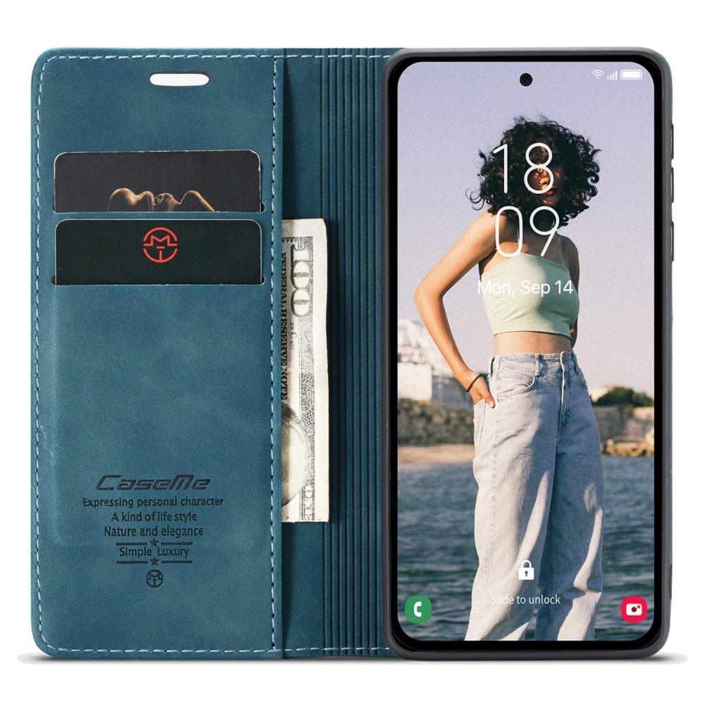 Samsung Galaxy A35 Slimmat plånboksfodral, Blå