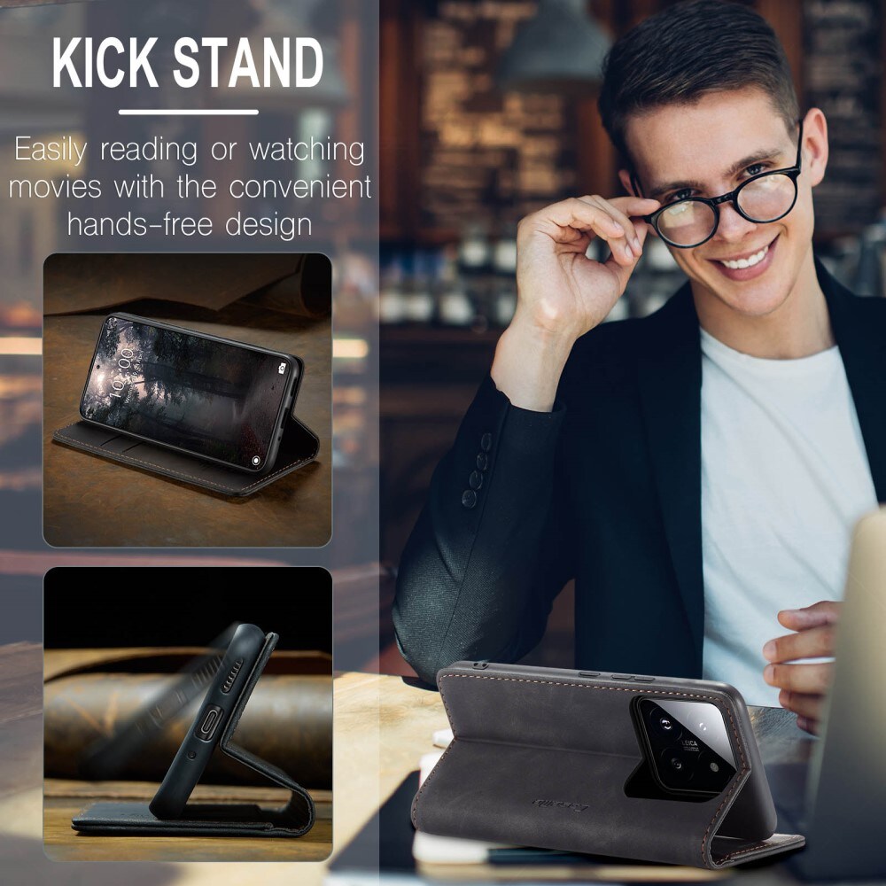 Xiaomi 14 Slimmat plånboksfodral, Svart